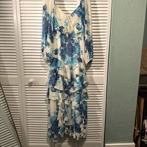 Blue Floral Maxi Dress